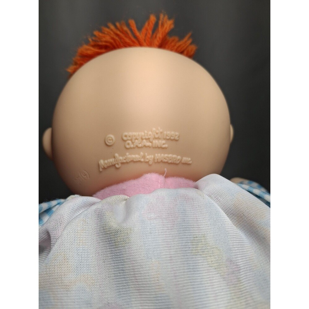 1992 Cabbage Patch Kids Toddler Collection Love N Care Baby Purple Eyes Orange H - Picture 8 of 12